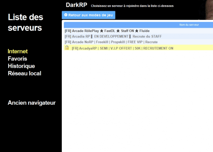 Screen liste serveurs gmod