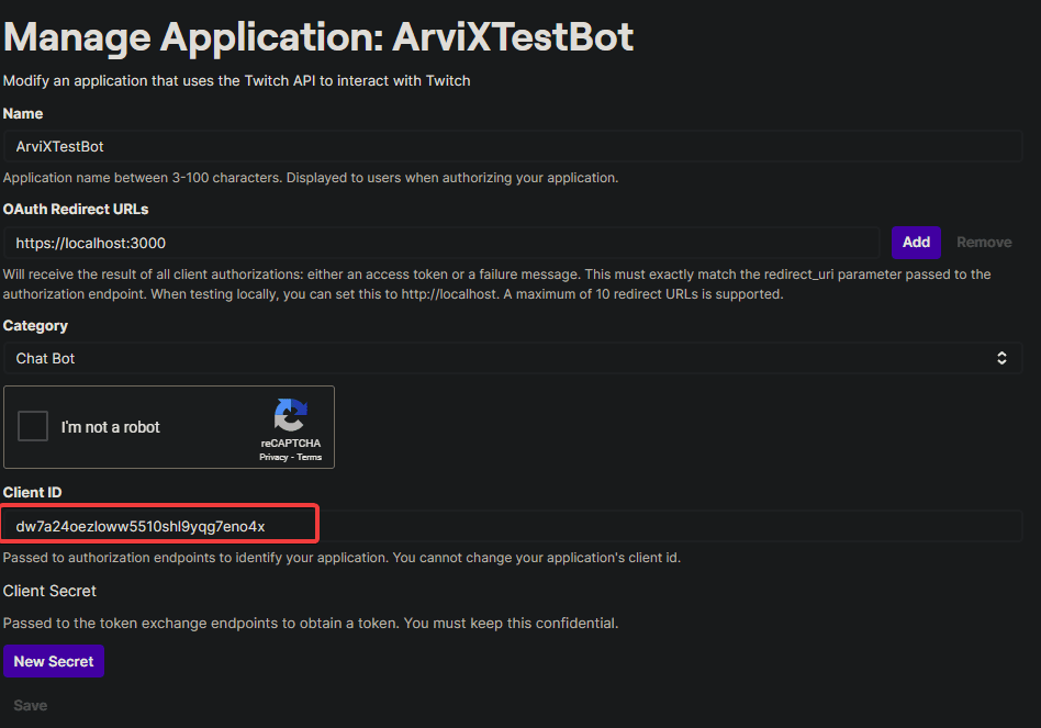Copy Client ID example